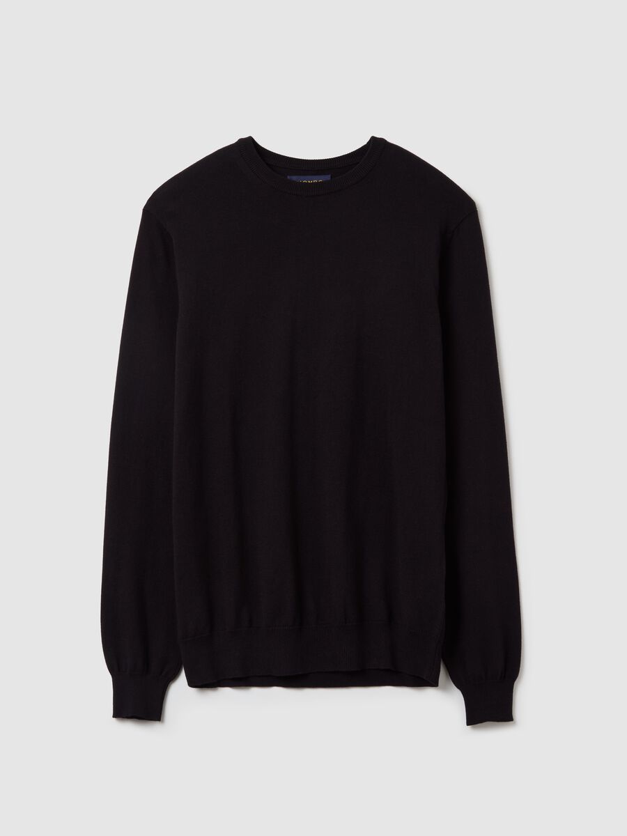 Solid colour pullover with round neck_4