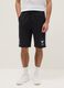 Black cotton blend regular fit sports shorts with Chicago Bulls logo_1