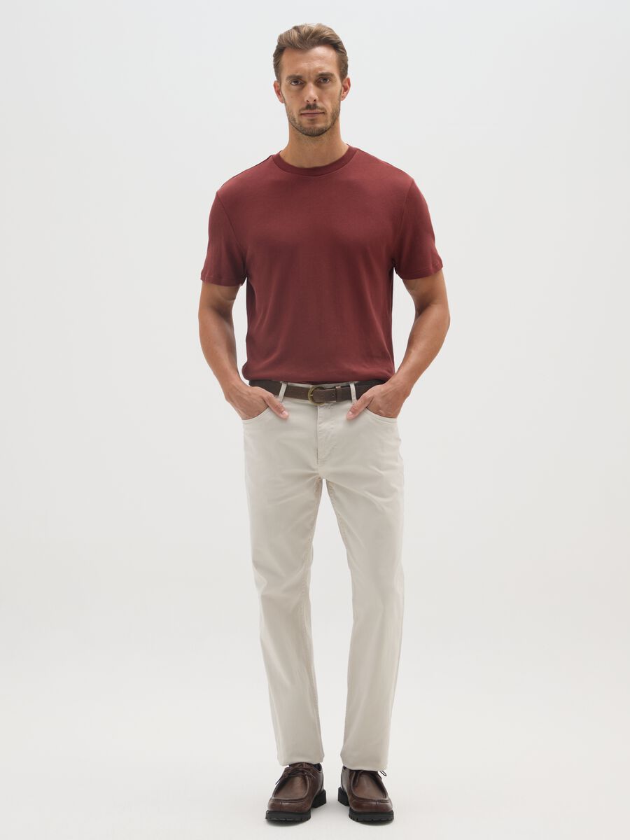 Red pure cotton regular fit T-shirt_1