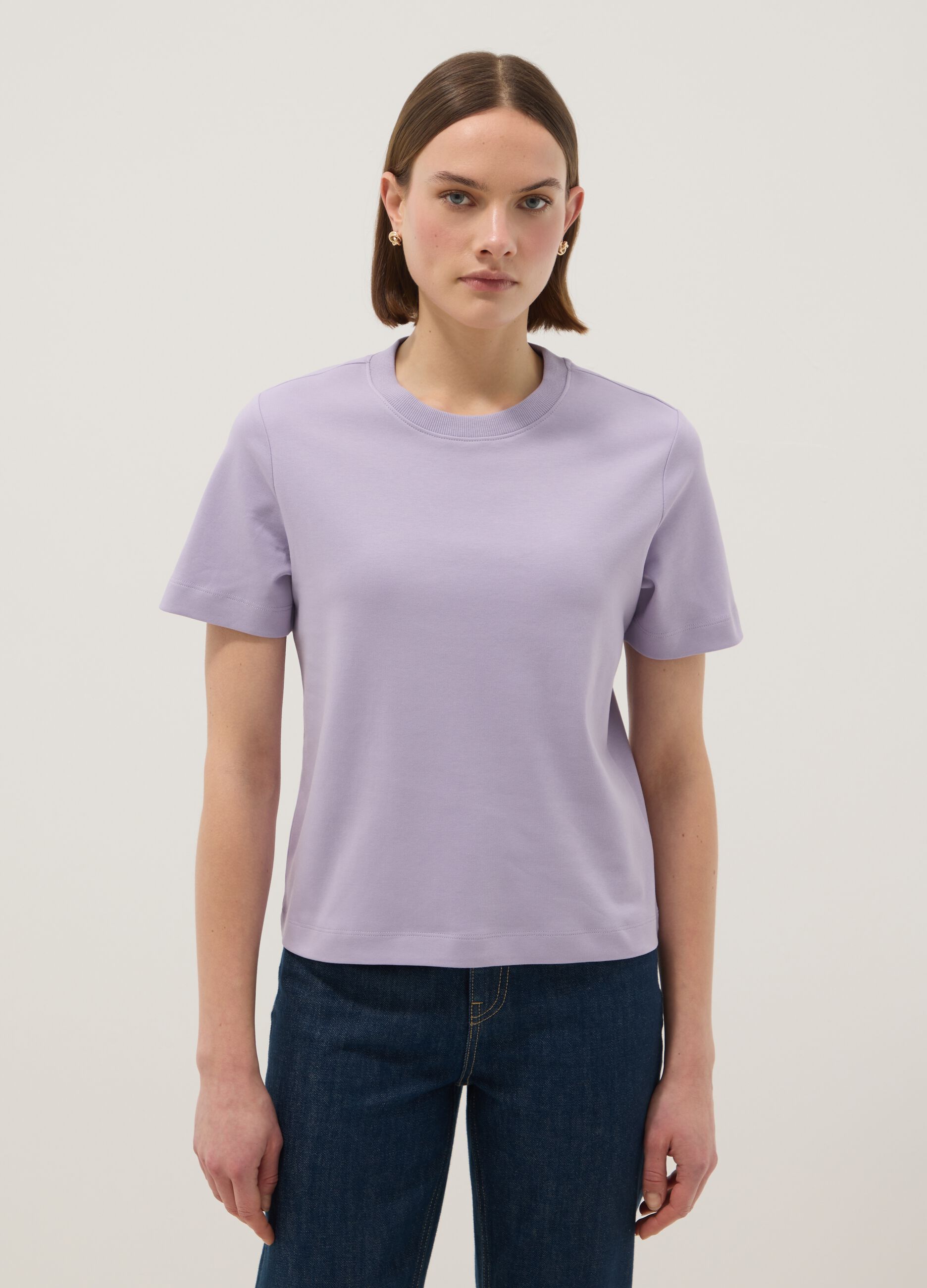 Purple pure cotton relaxed fit T-shirt