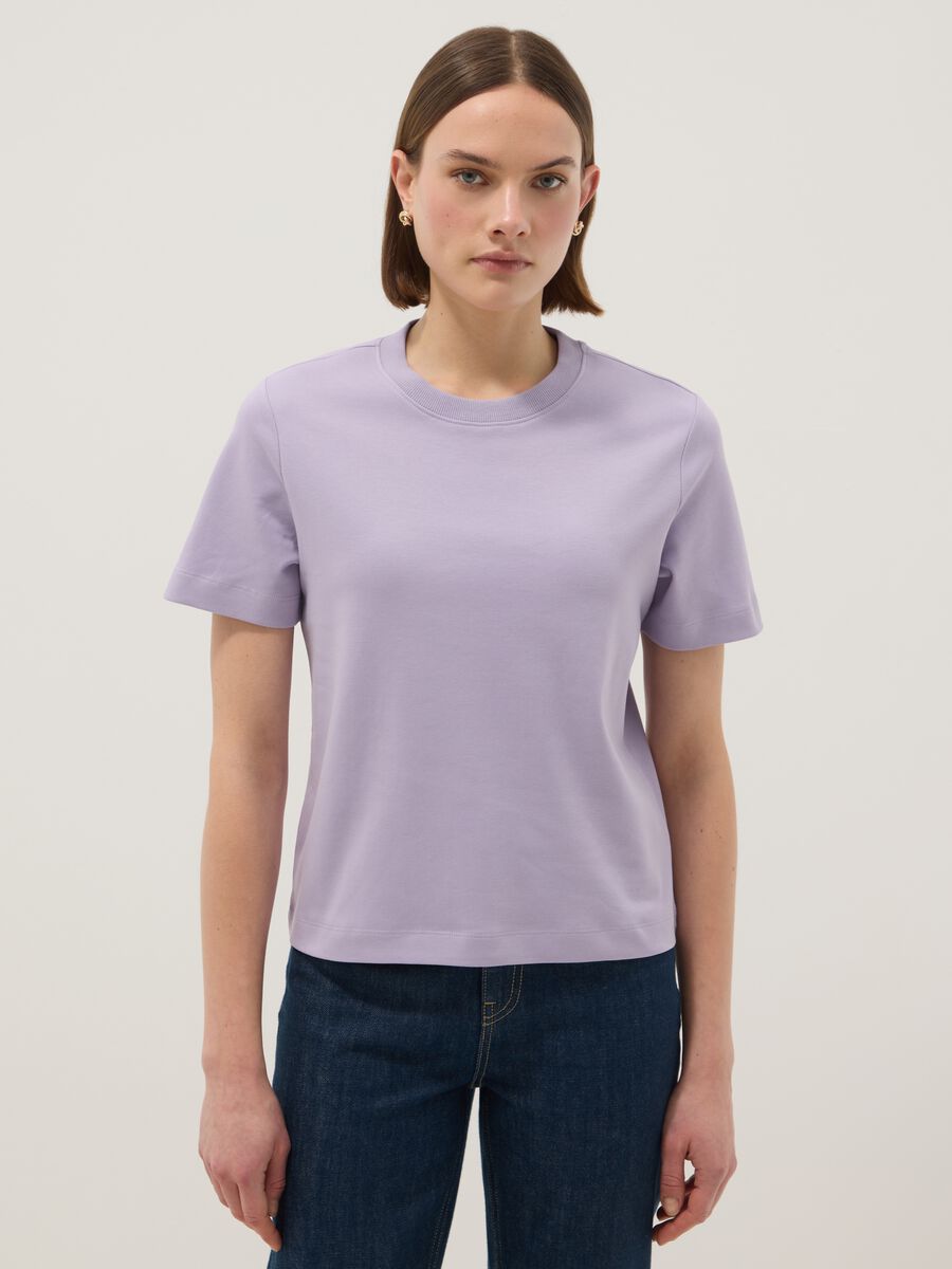 Purple pure cotton relaxed fit T-shirt_1