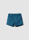 Blue linen and cotton blend shorts_0