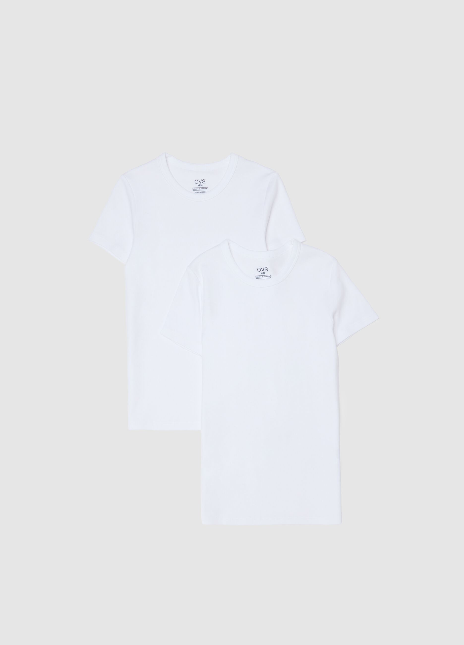 White Cotton Short Sleeve T-Shirt Twin Pack