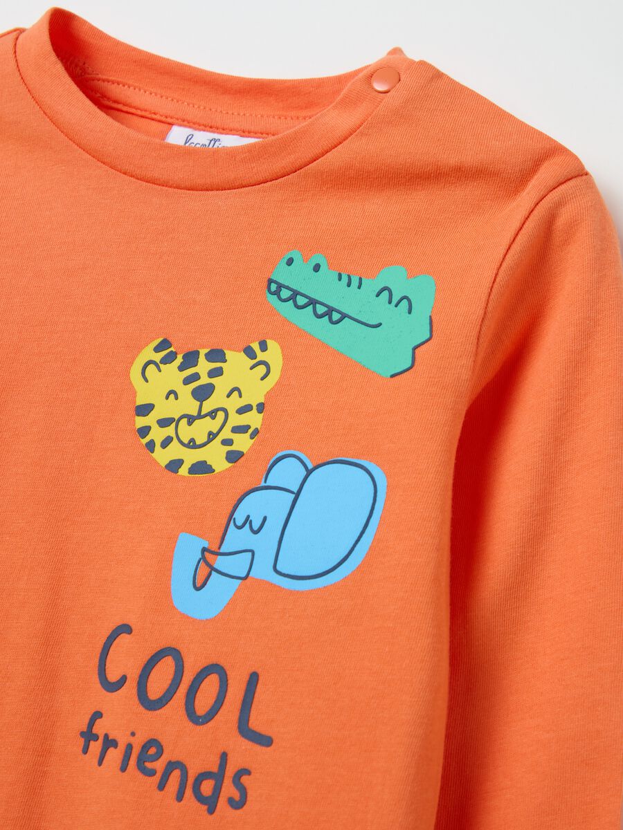 Long-sleeved cotton T-shirt with “COOL friends” print_2