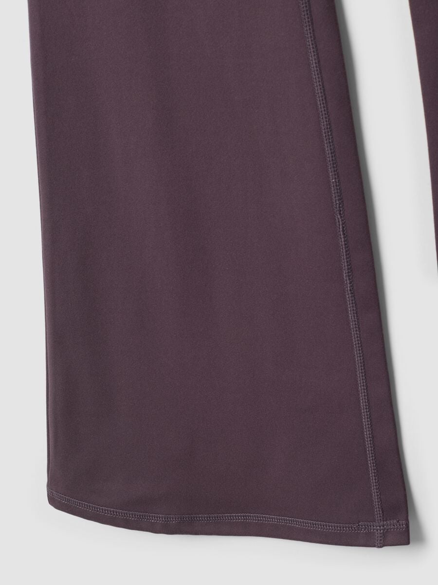 Leggings viola flare in tessuto elasticizzato_8