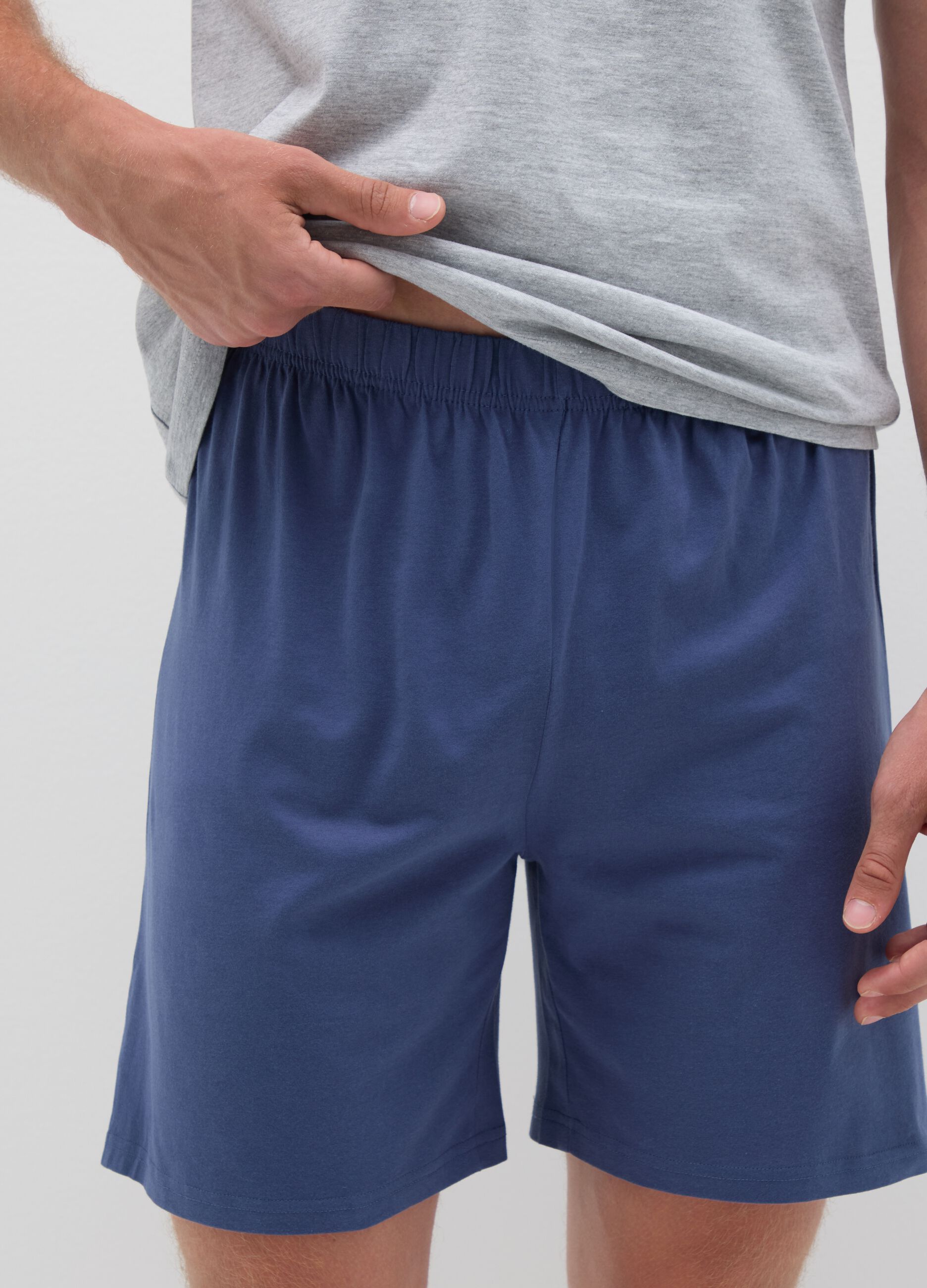 Grey regular fit pure cotton pyjamas