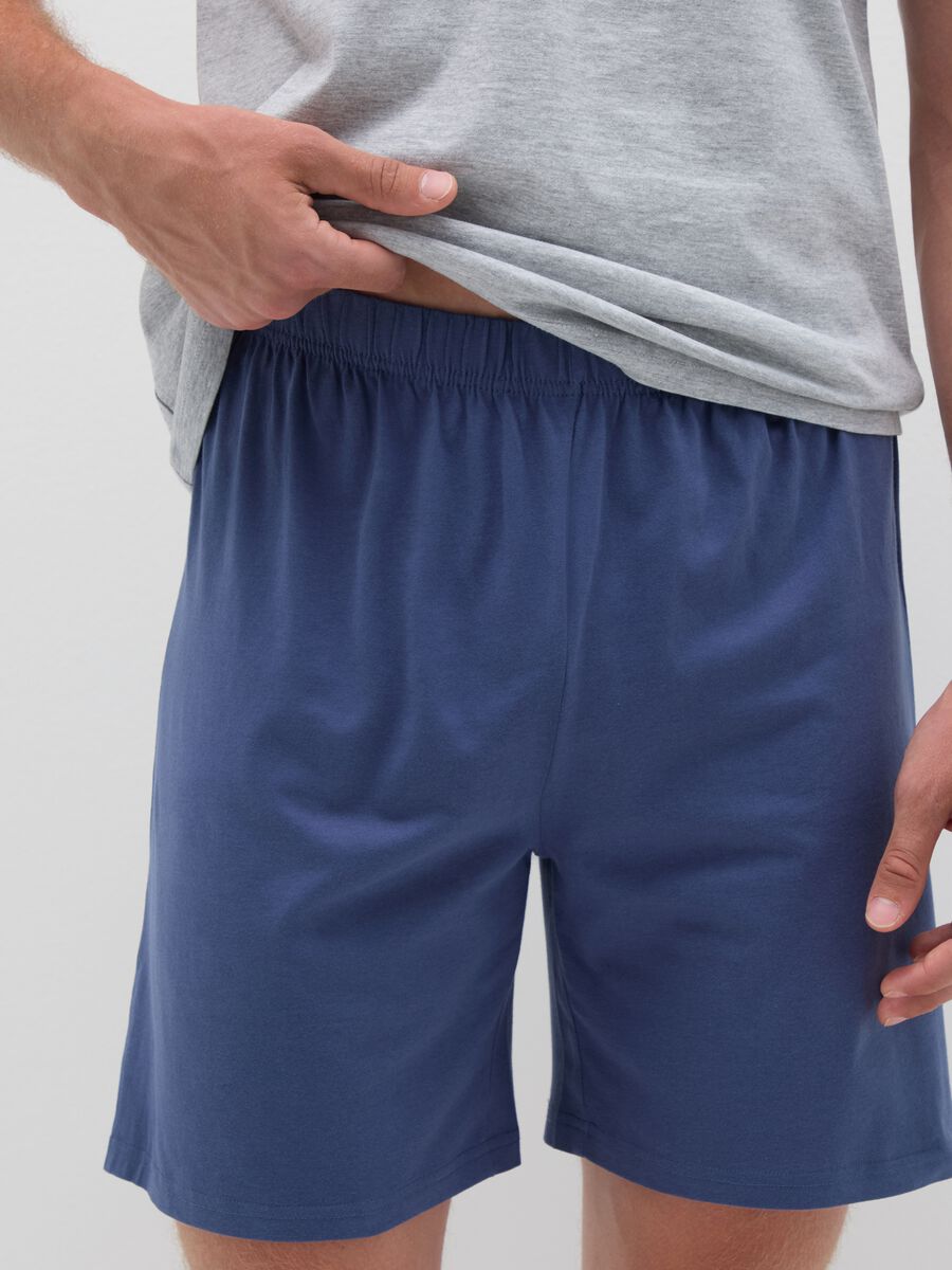 Grey regular fit pure cotton pyjamas_2