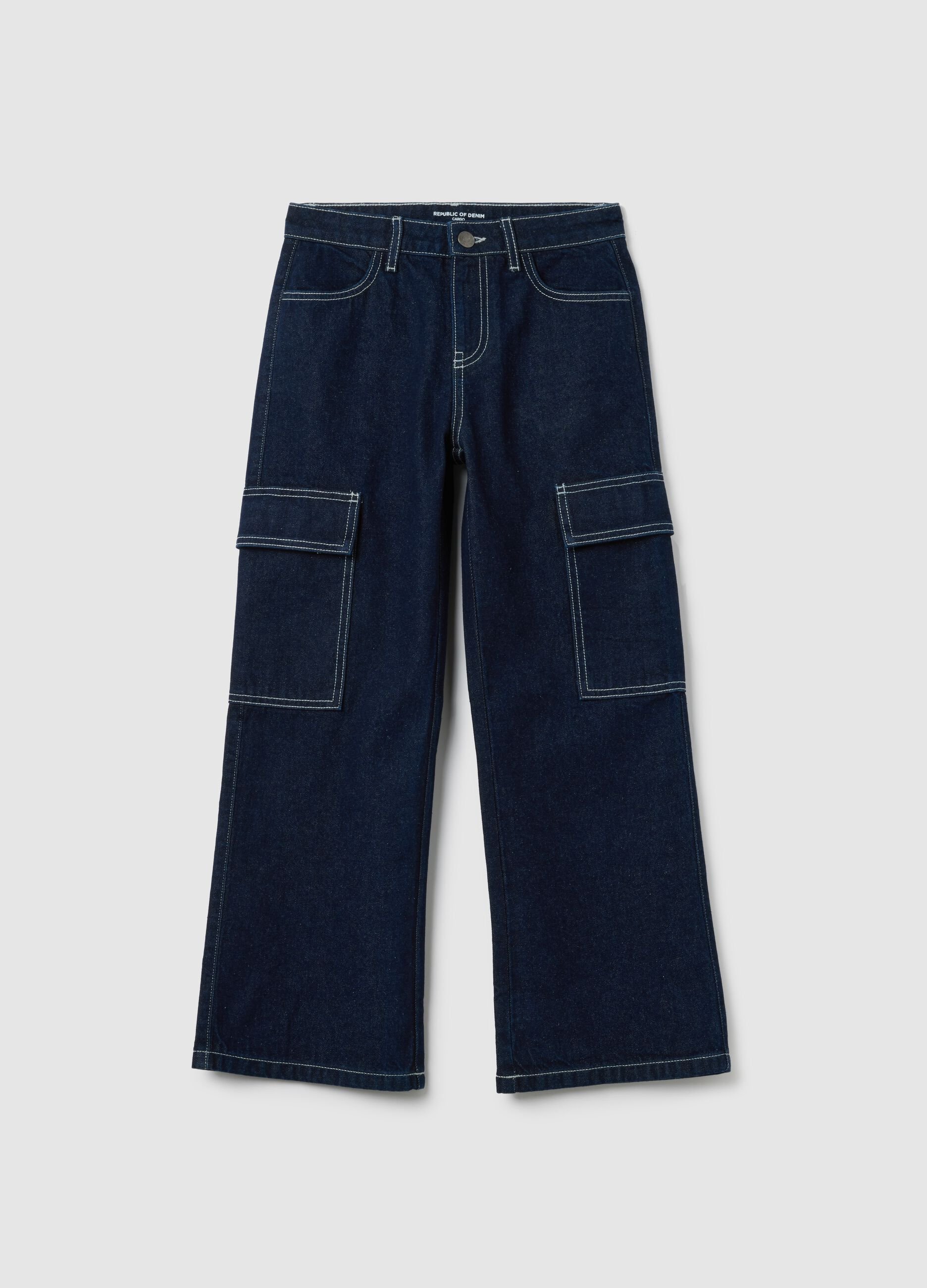 Girls' pure cotton blue regular fit jeans