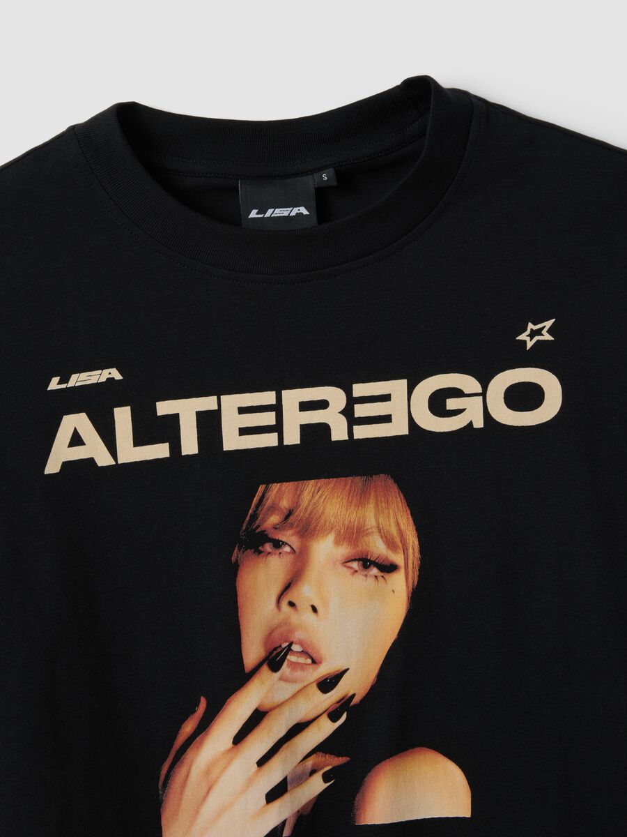 Black pure cotton regular-fit T-shirt with print_1