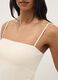Beige regular fit camisole with square neckline_3