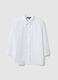 White pure cotton shirt regular fit with three-quarter sleeves_4