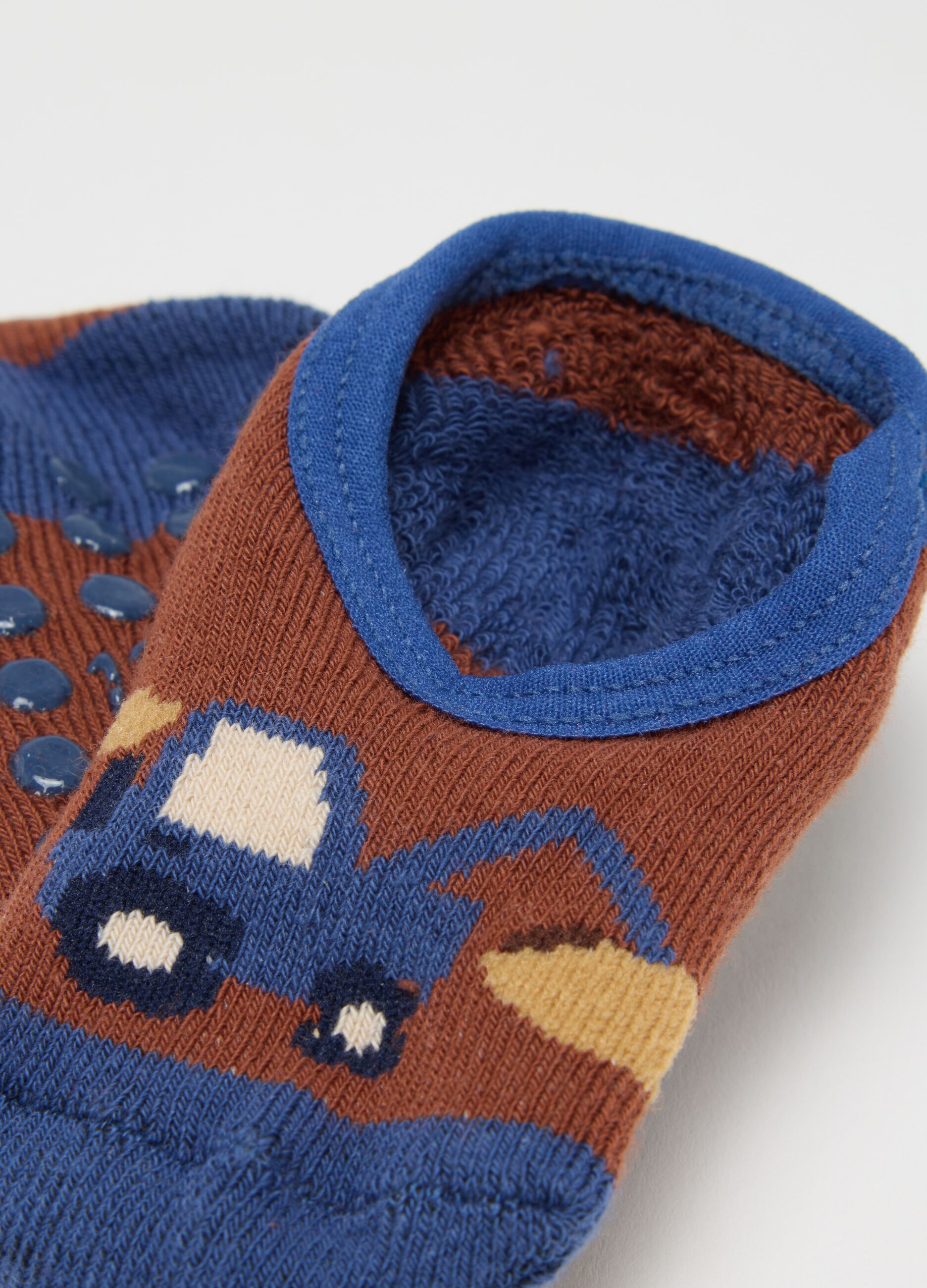 Calzini antiscivolo da neonato in cotone multicolor