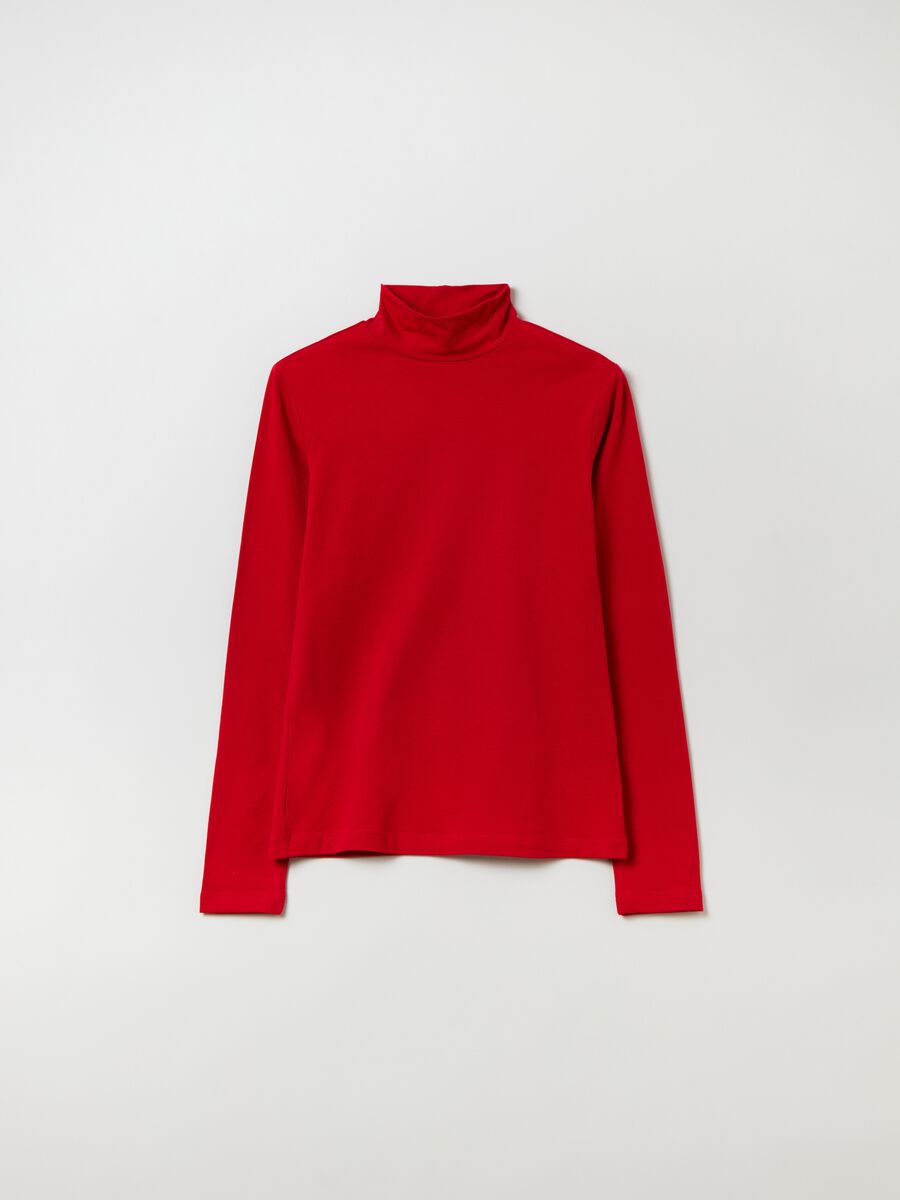 T-shirt a maniche lunghe collo alto_0