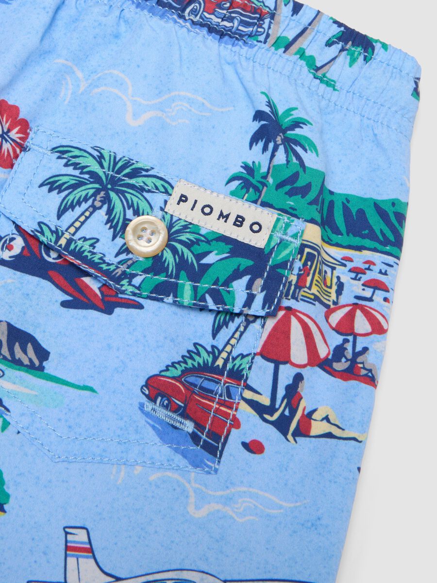 Boxer mare azzurro con stampa tropicale_3