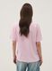 Pink pure cotton T-shirt with slogan print, relaxed fit_3
