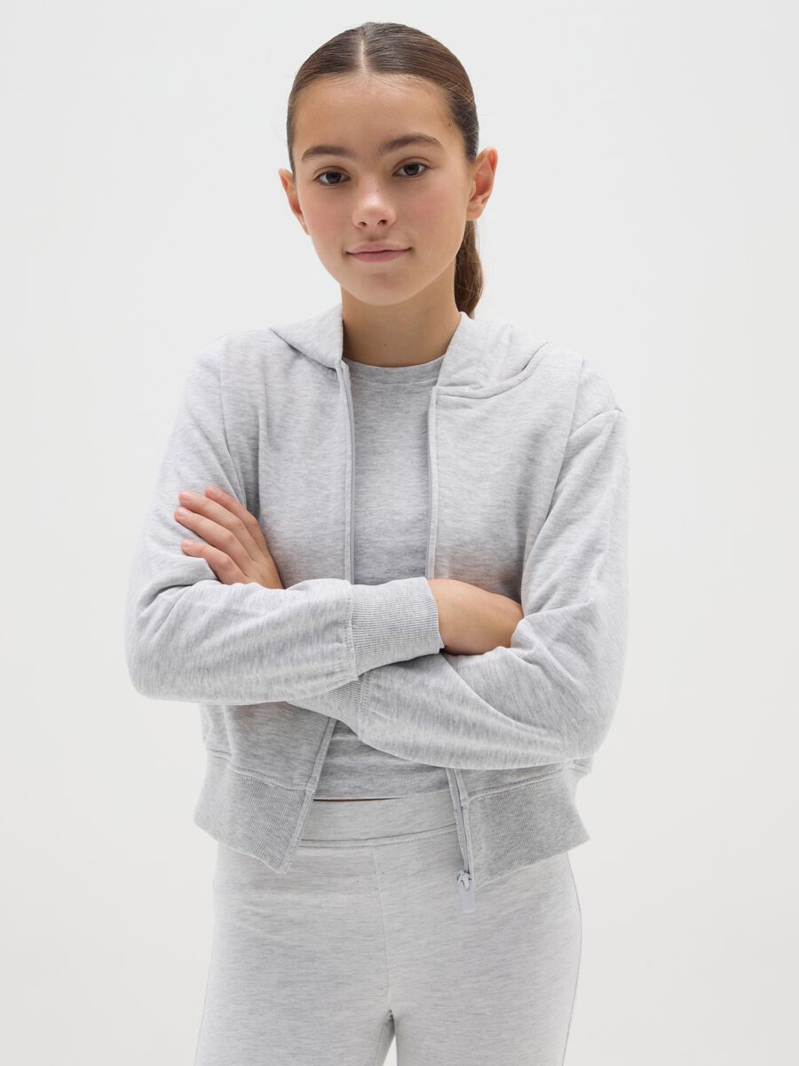 Felpa da ragazze in puro cotone grigia regular fit_0