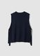Blue wool-blend crew-neck gilet with tie-fastening side tabs, regular fit_6