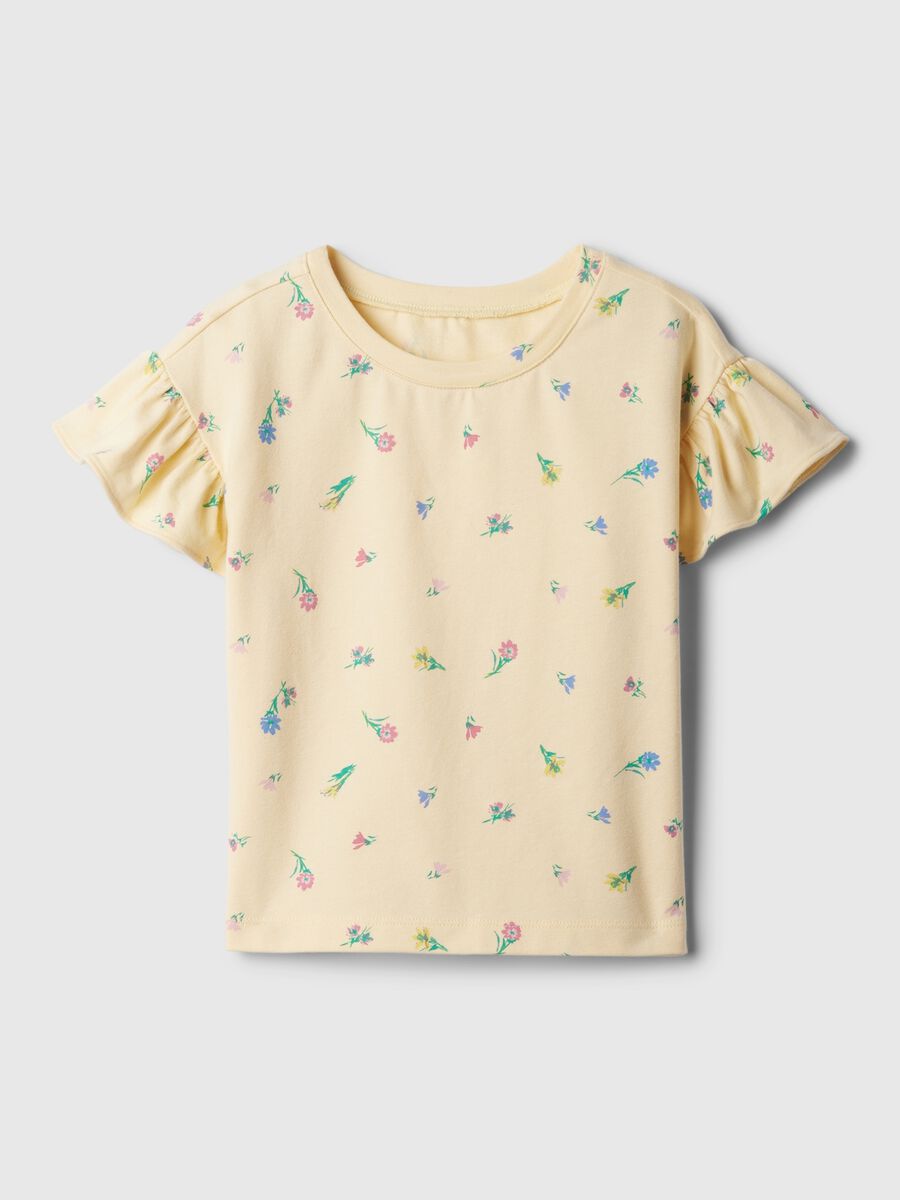 Printed T-shirt with cap sleeves_0