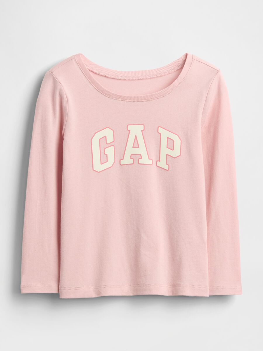Pink Long Sleeve Cotton T-Shirt_0