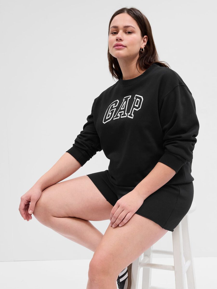 Sweatshirt with round neck and logo embroidery_3