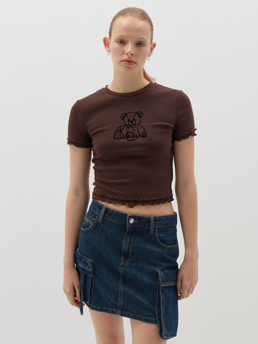 T-shirt with wavy trims_0
