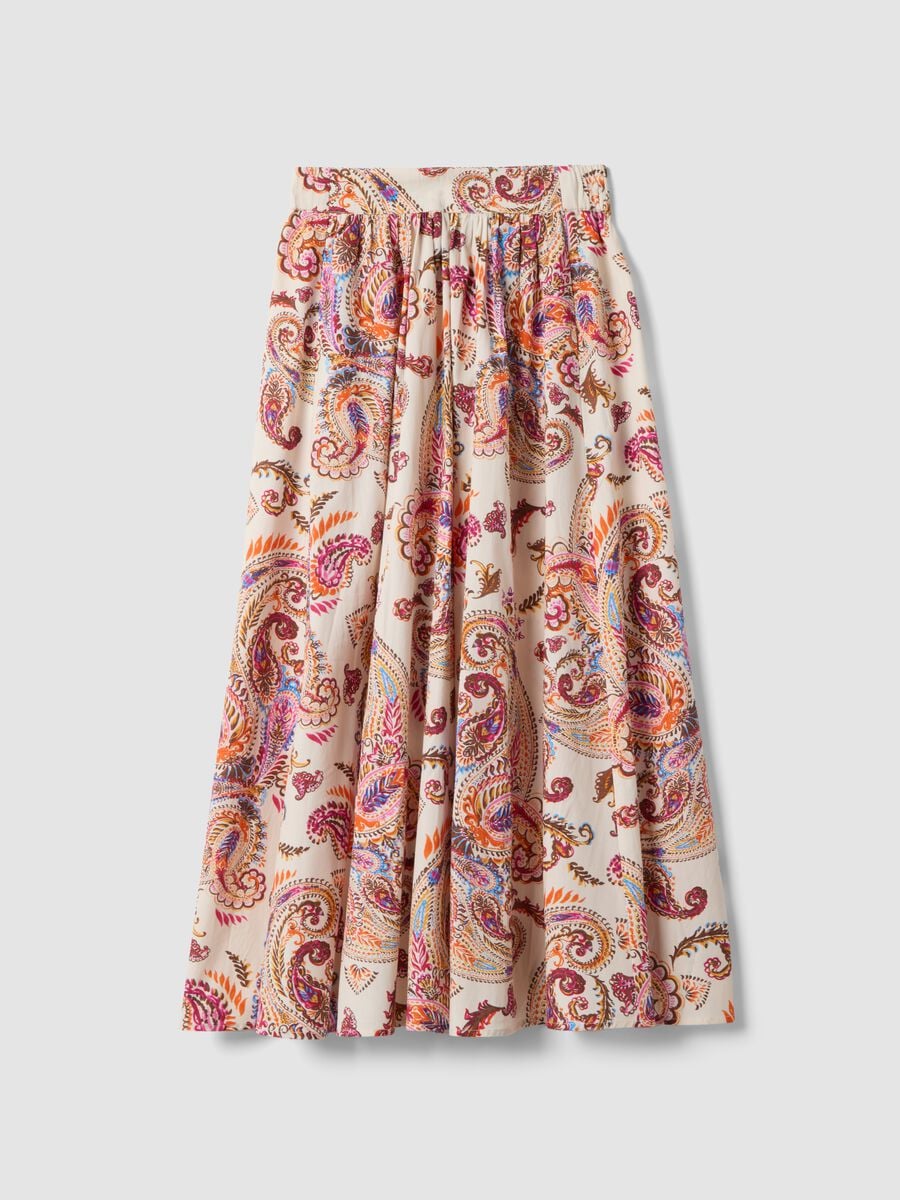Multicoloured pure cotton maxi skirt_5