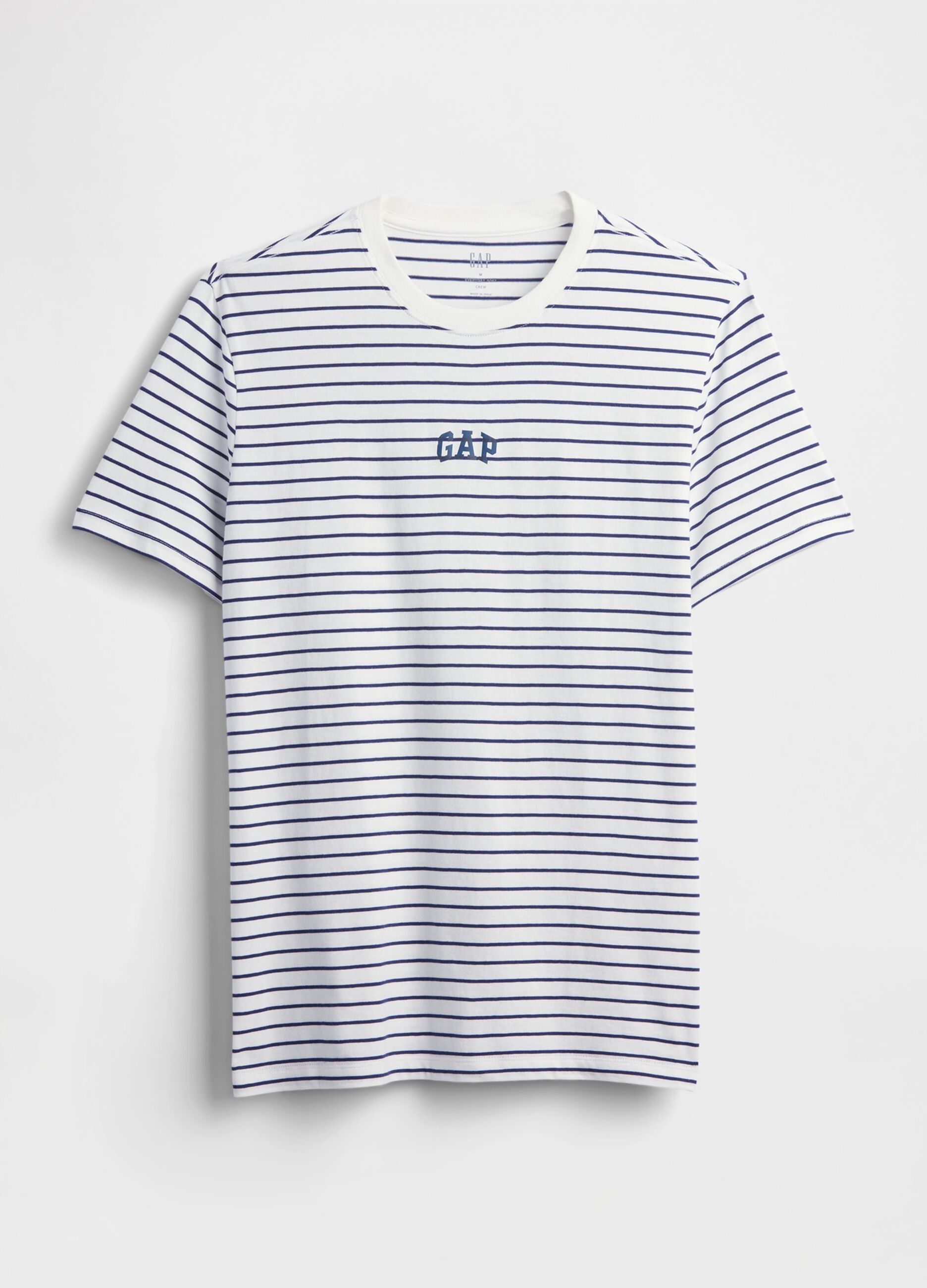 T-shirt in cotone elasticizzato a righe con logo GAP