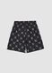 Children's black swim shorts regular fit with One Piece print_1