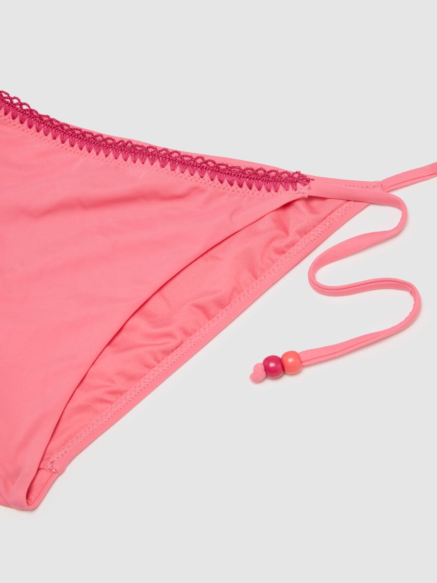 Women's pink mixed bikini with floral details_5