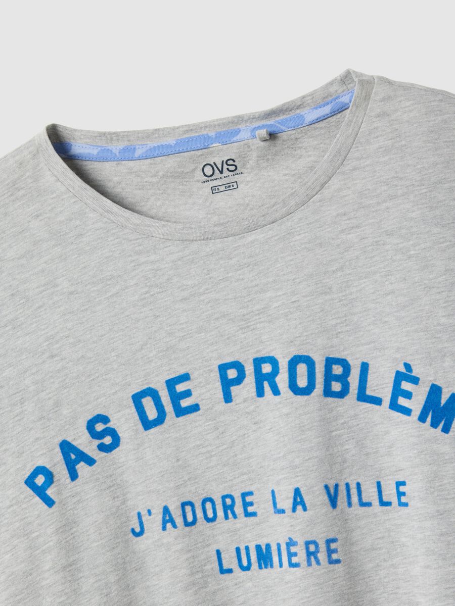 Maglia pigiama girocollo grigia in misto cotone regular fit con stampa_5