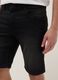 Slim fit black stretch denim cotton blend shorts_3