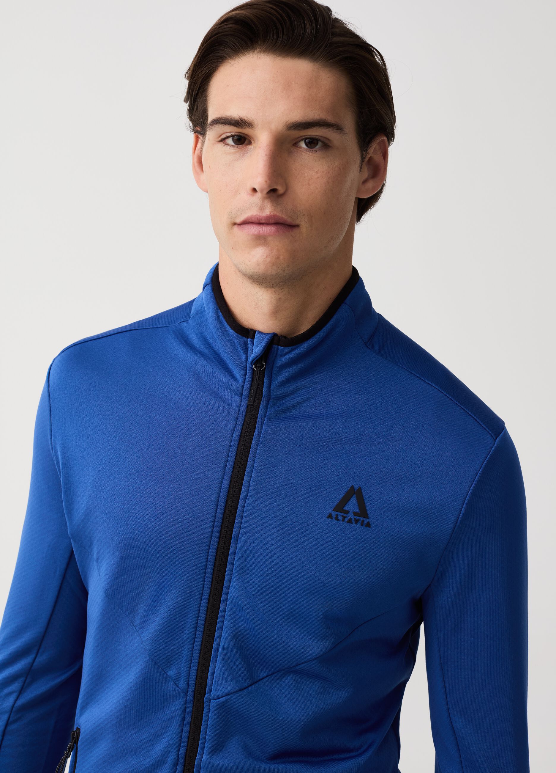 Altavia full-zip sweatshirt with high neck in technical fabric