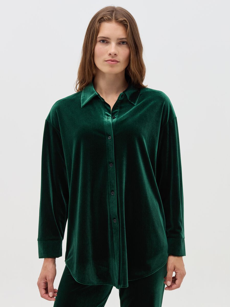 Maternity shirt in velvet_0