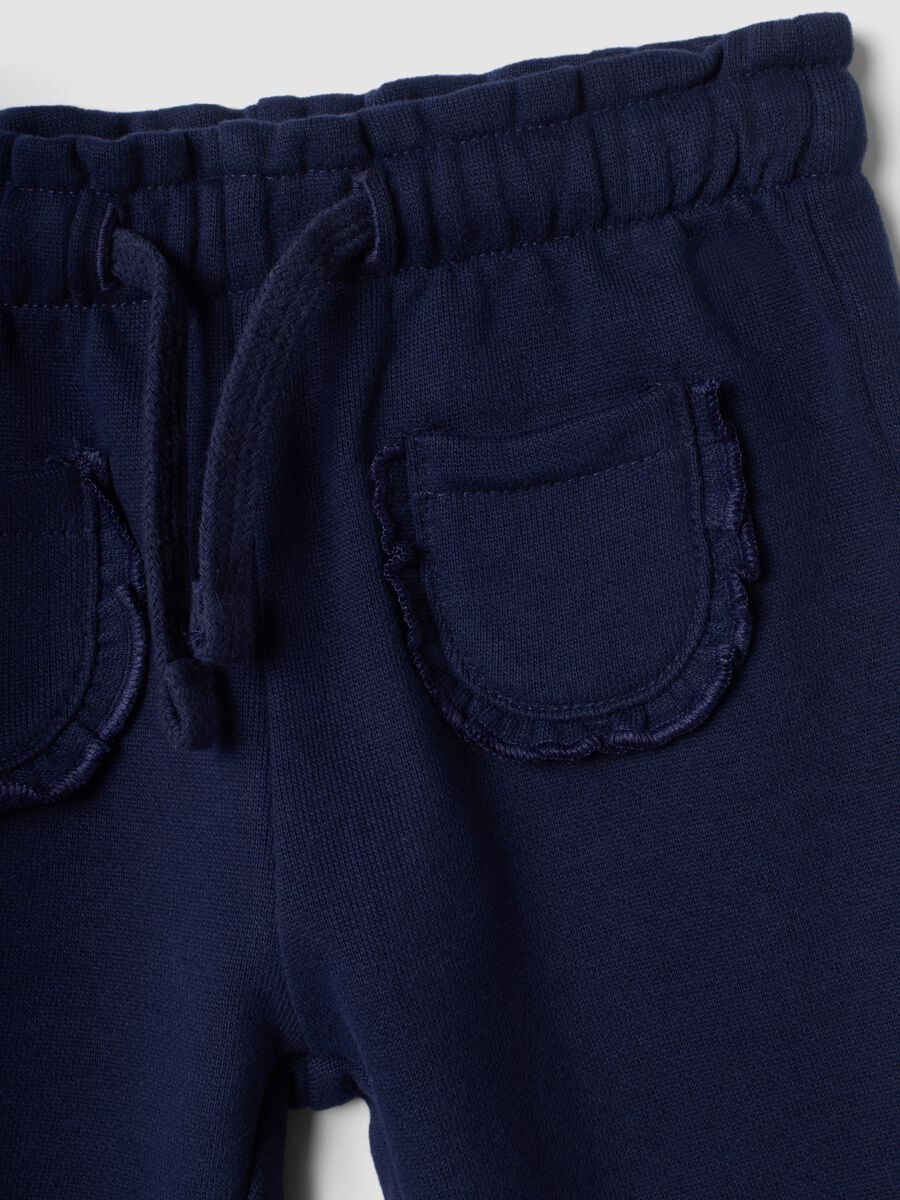Pantaloni blu notte in puro cotone organico_3