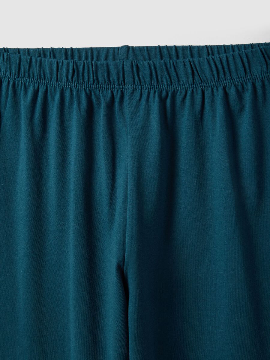 Pigiama in puro cotone blu da ragazzo regular fit con stampa_3