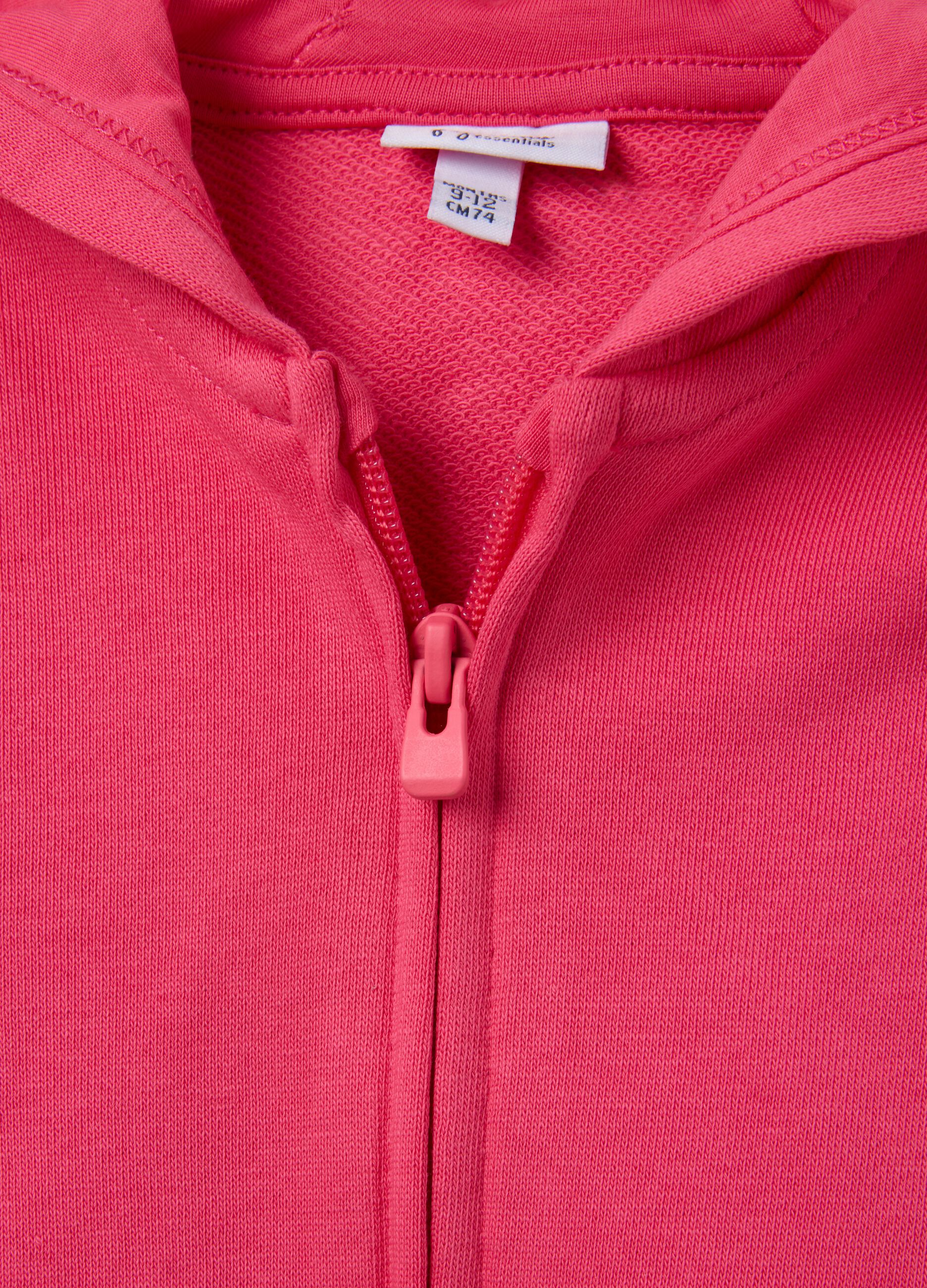 Felpa da neonata in puro cotone rosa regular fit