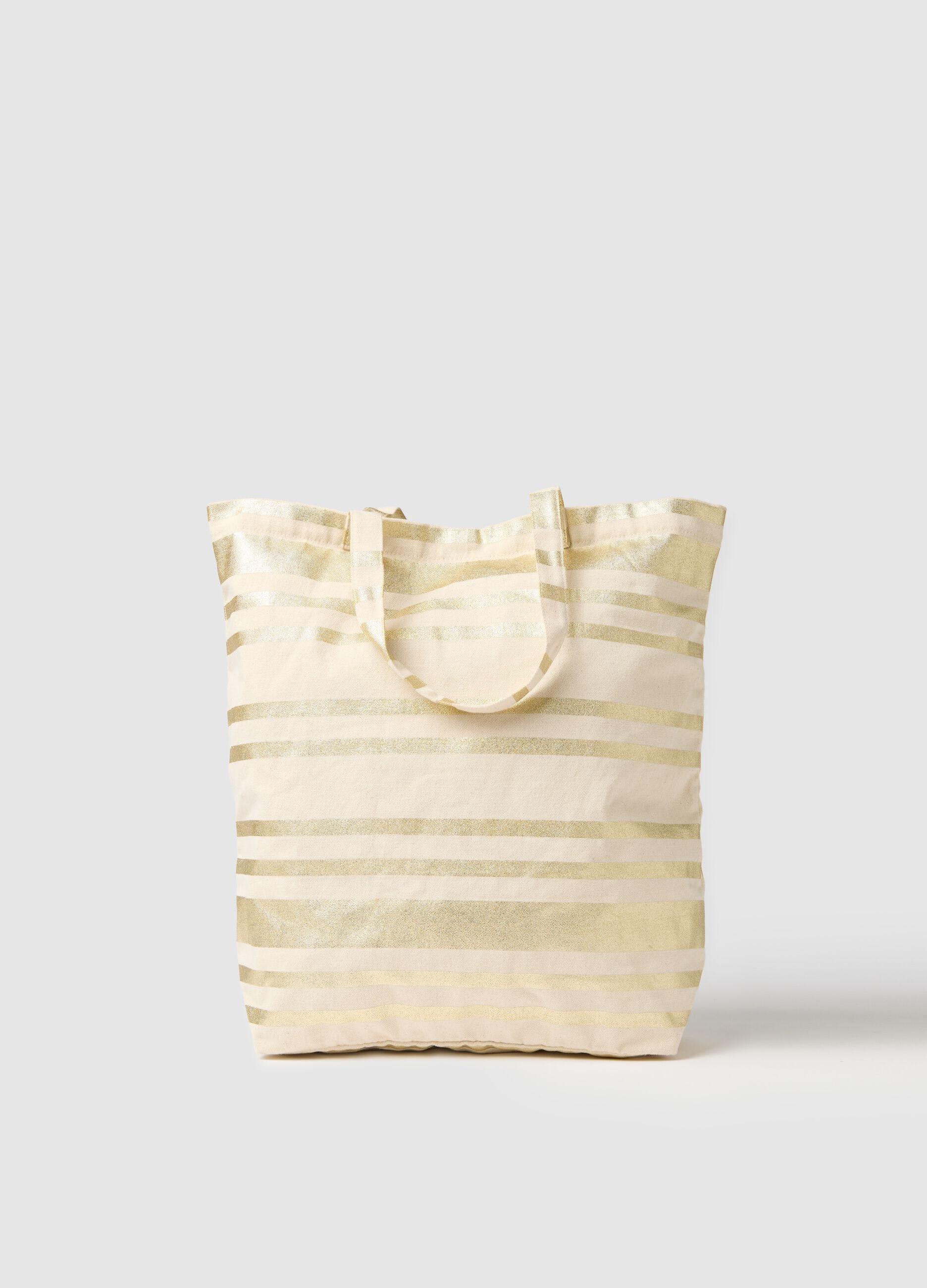Women's multicolour pure cotton shopper bag
