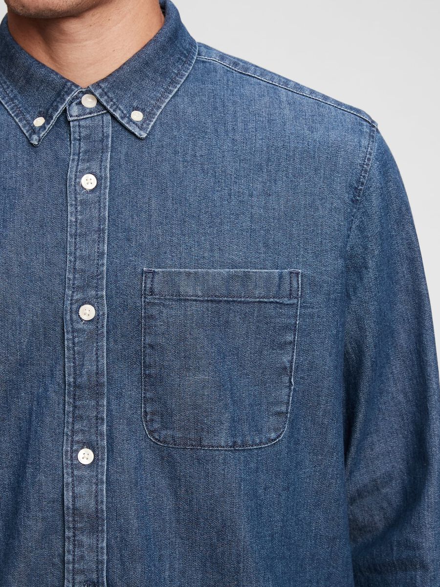 Camicia in denim con tasca_3