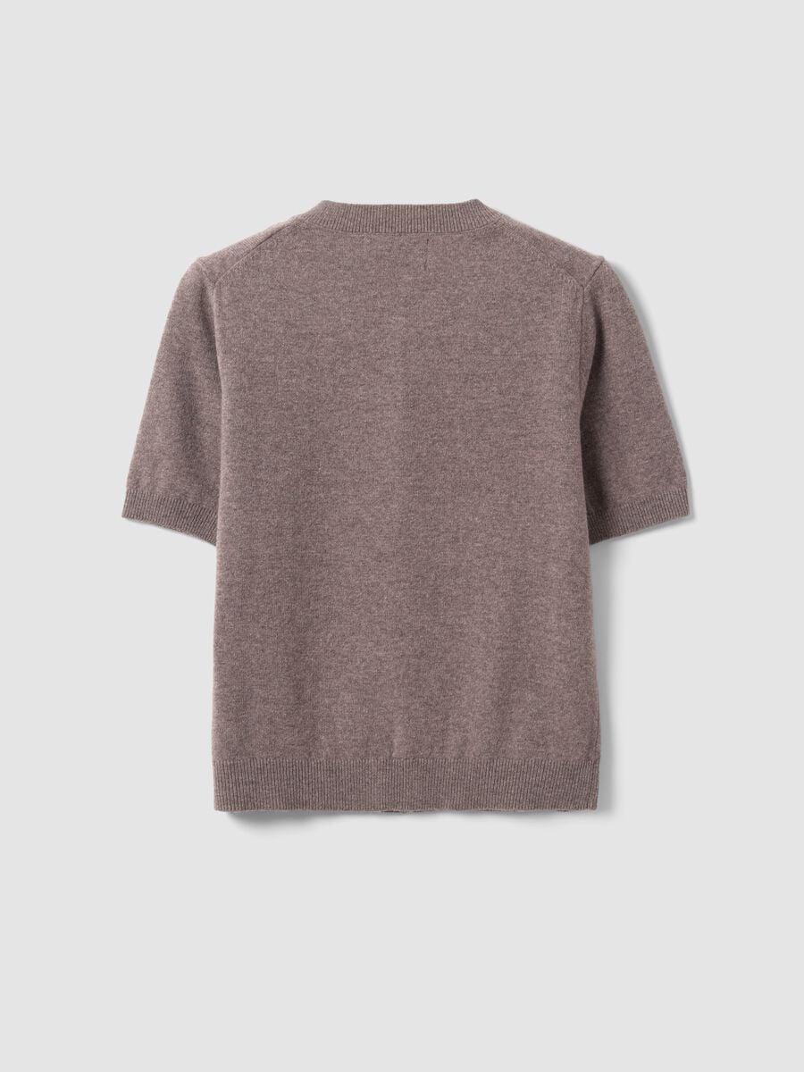 Cardigan grigio in pura lana a girocollo regular fit_6
