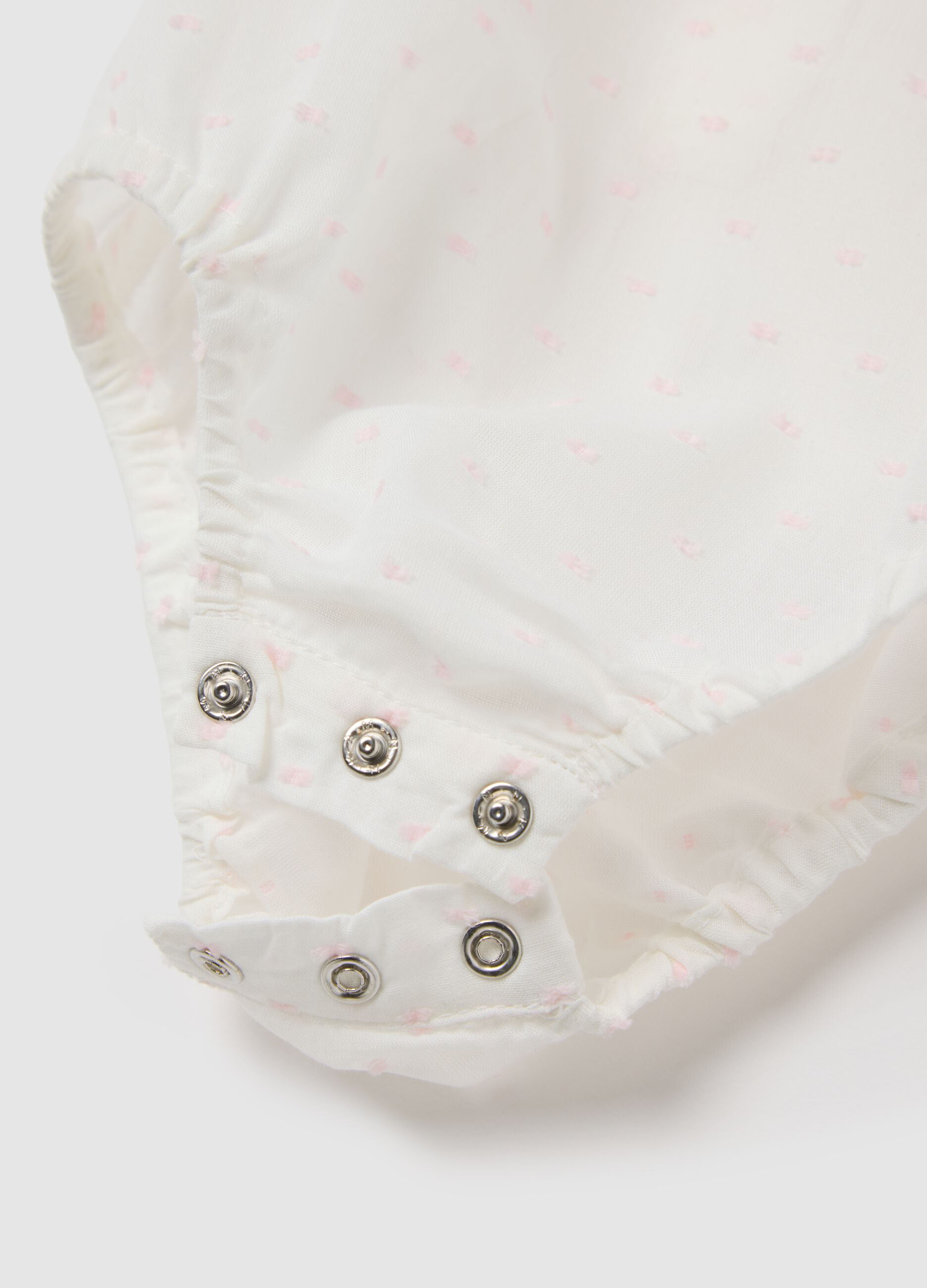 White Baby Bodysuit with Ruffled Collar