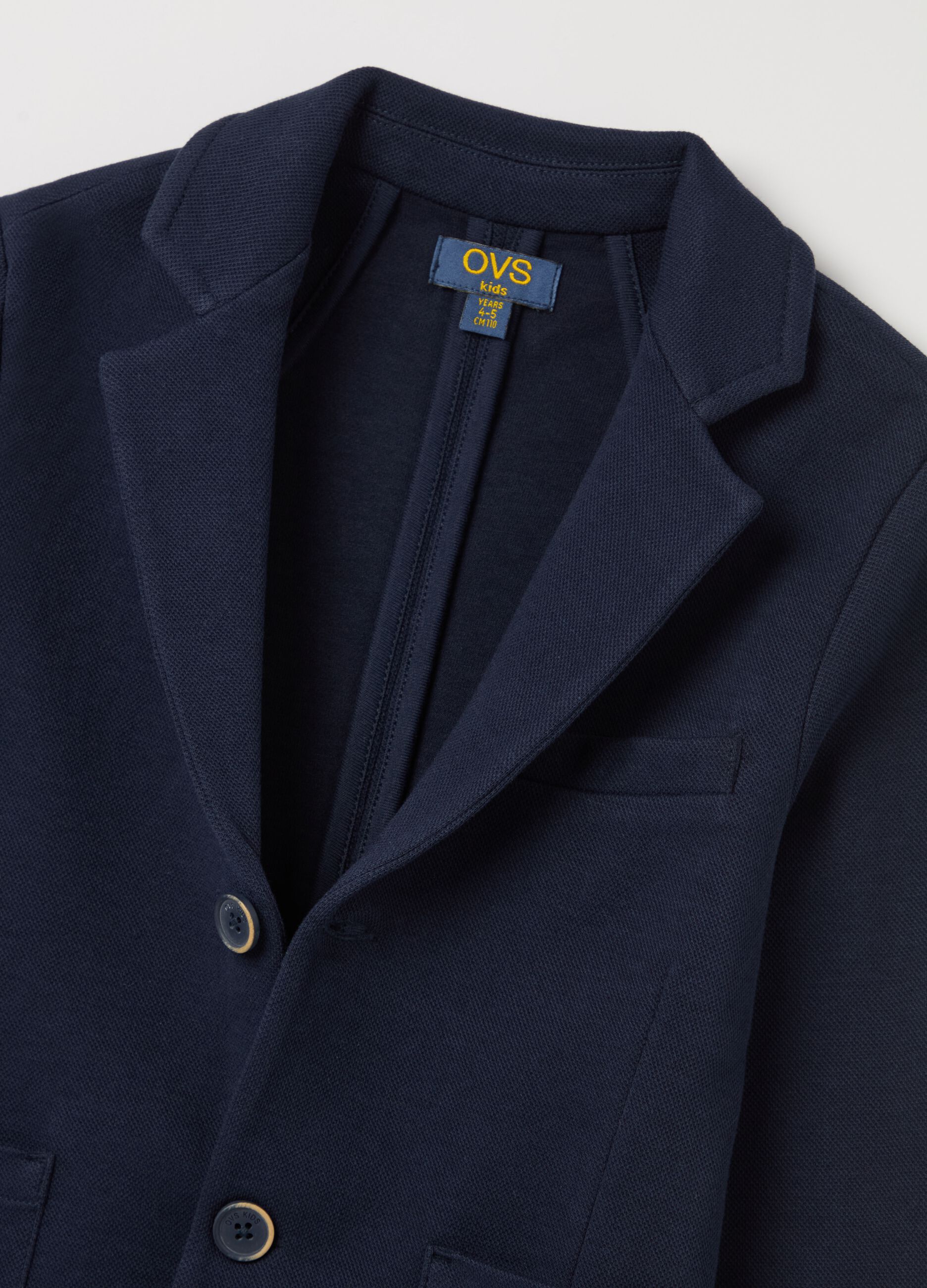 Single-breasted blazer in stretch cotton