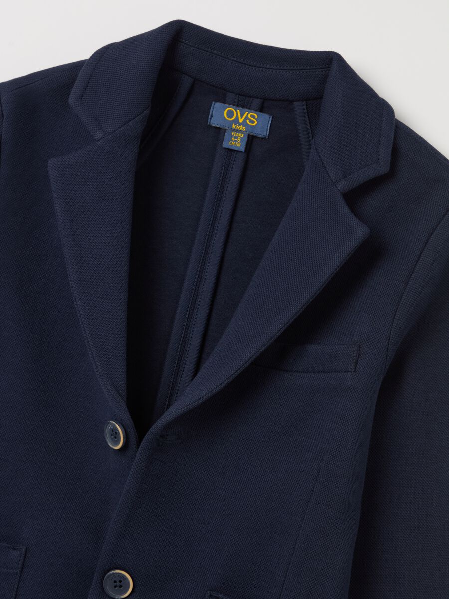 Single-breasted blazer in stretch cotton_2