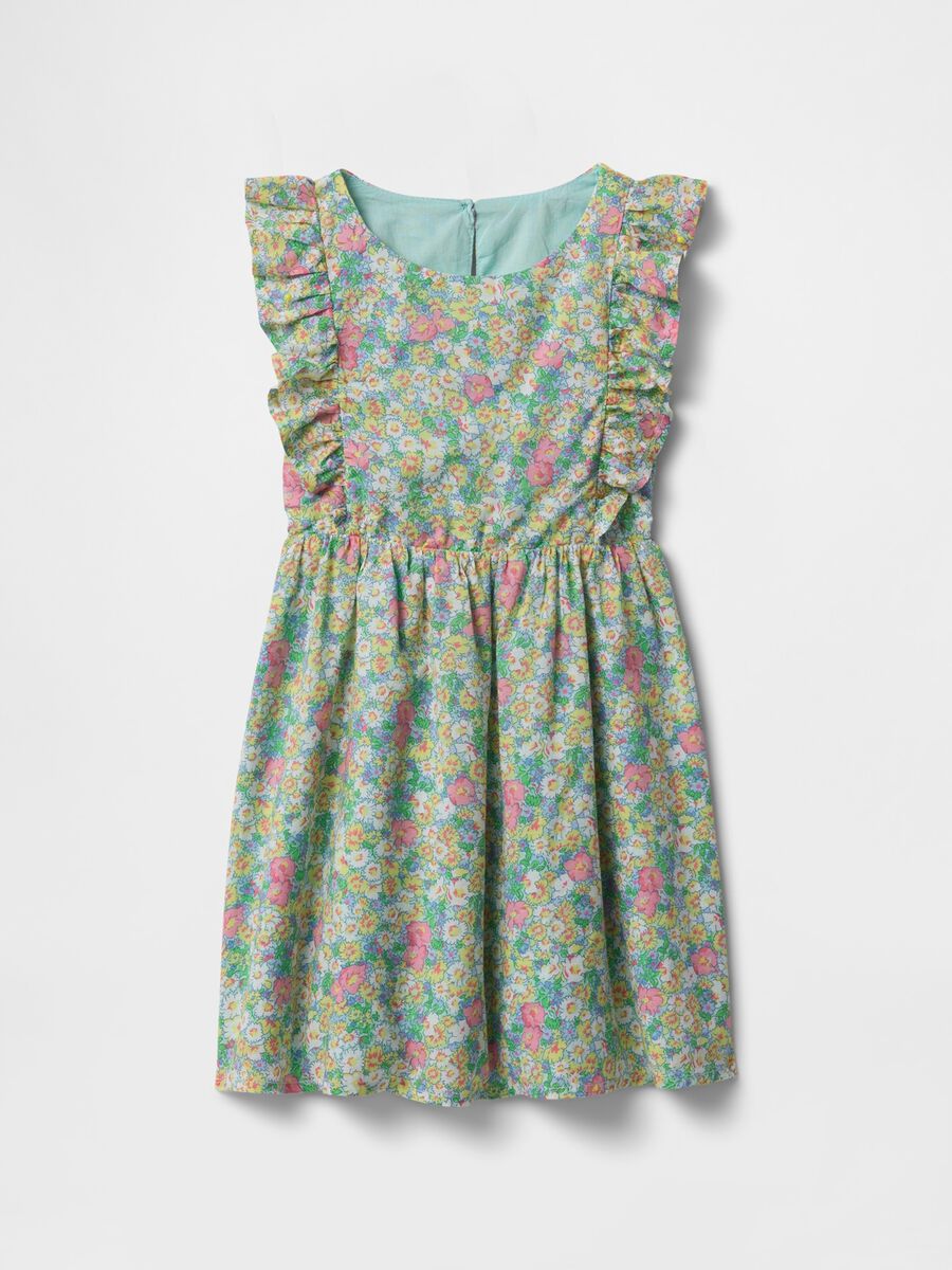Girls' Cotton Dress with Floral Pattern_1