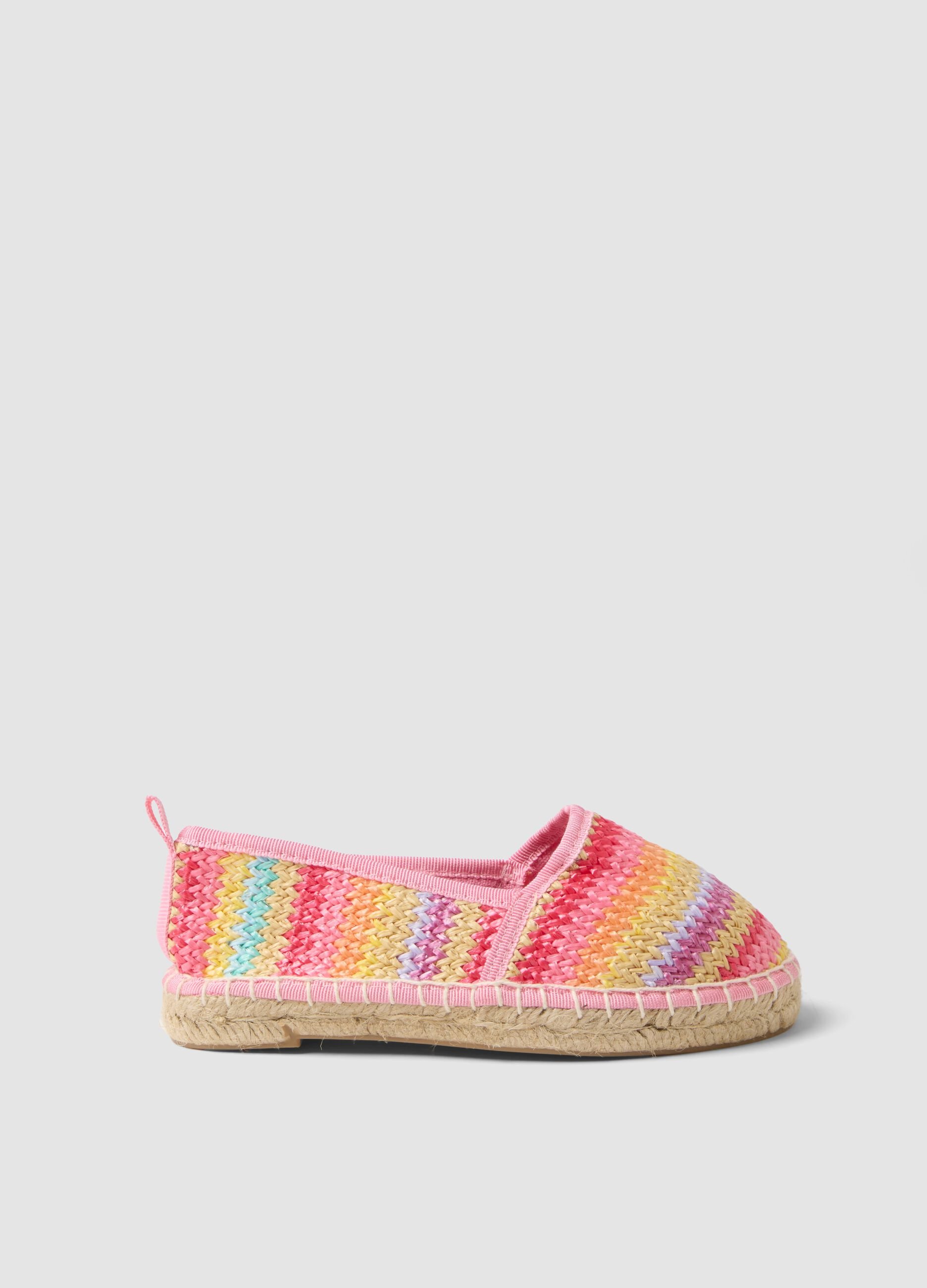 Girls&rsquo; multicolour woven espadrilles