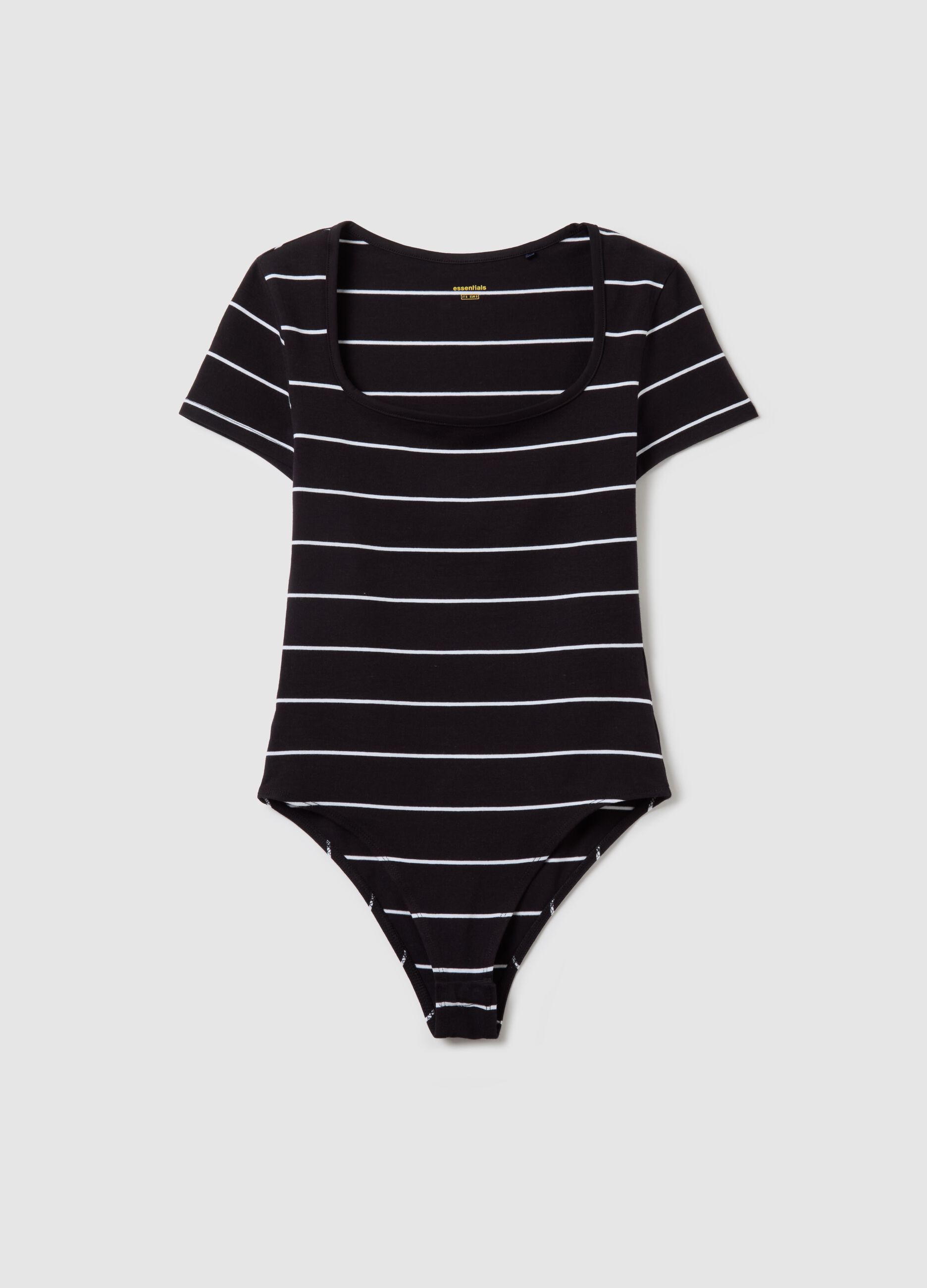Striped bodysuit with short sleeves