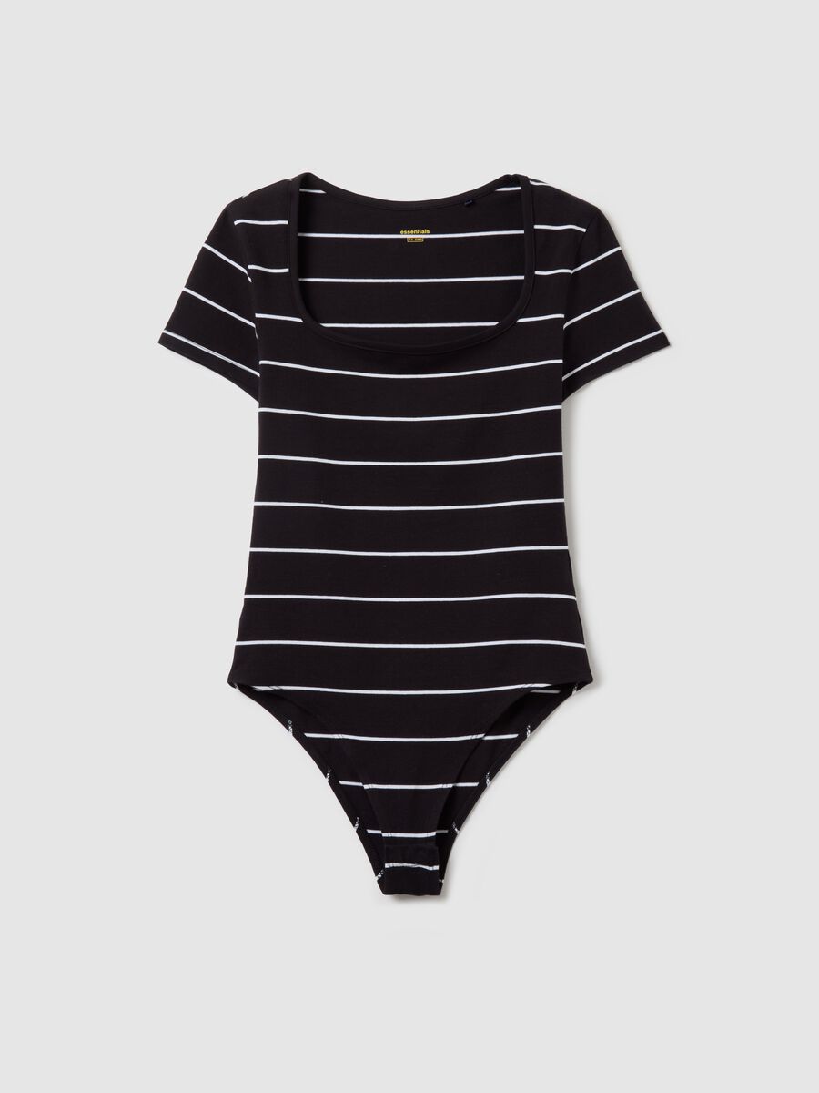 Striped bodysuit with short sleeves_4