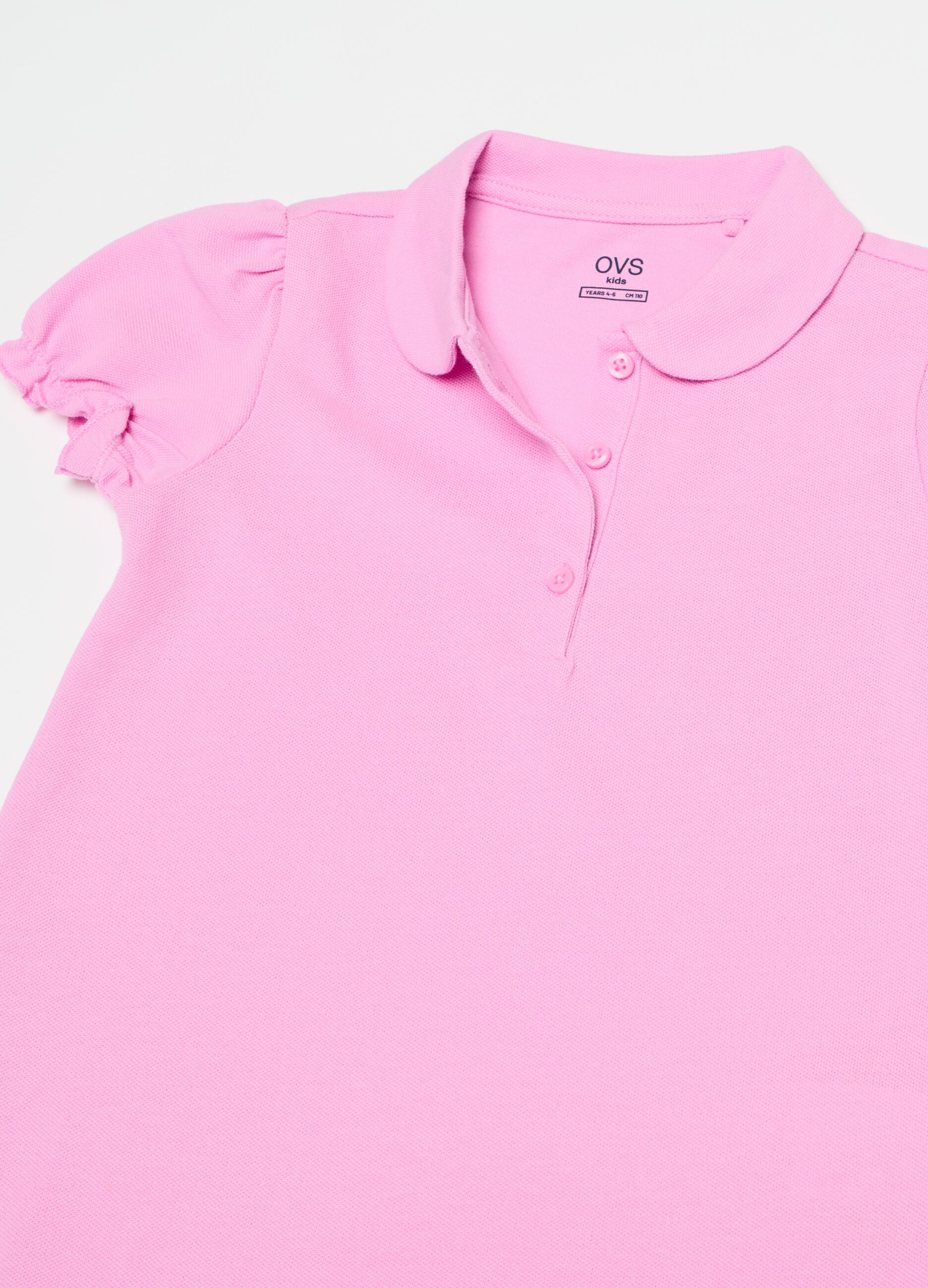 Cotton piquet polo shirt with frill