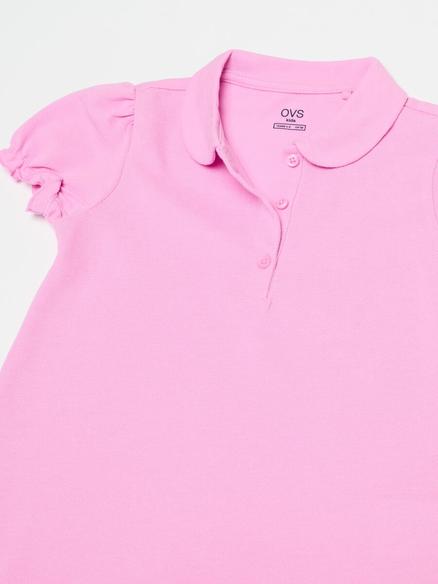 Cotton piquet polo shirt with frill_2