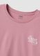 Pink organic cotton pyjama T-shirt with front slogan_6