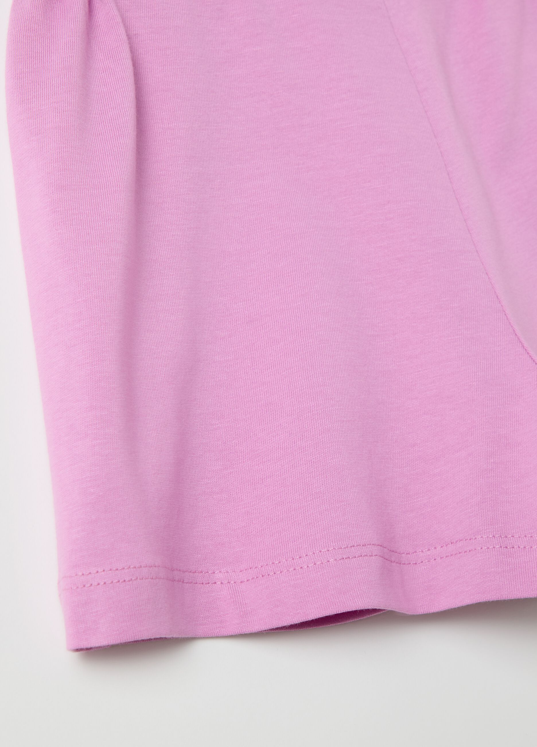 Shorts da bambina in puro cotone rosa regular fit